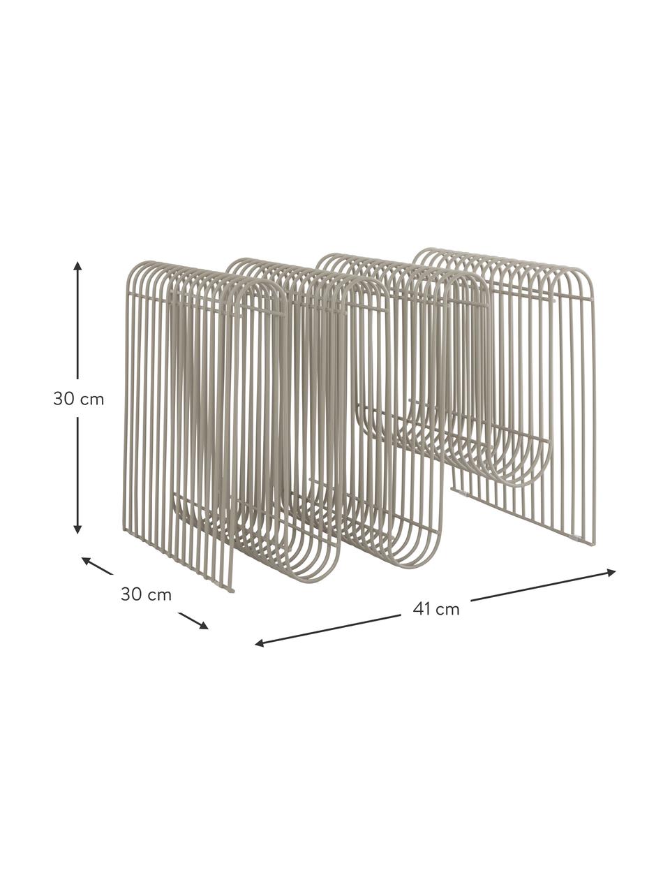 Stojak na czasopisma z metalu Curve, Metal powlekany, Taupe, S 41 x W 30 cm