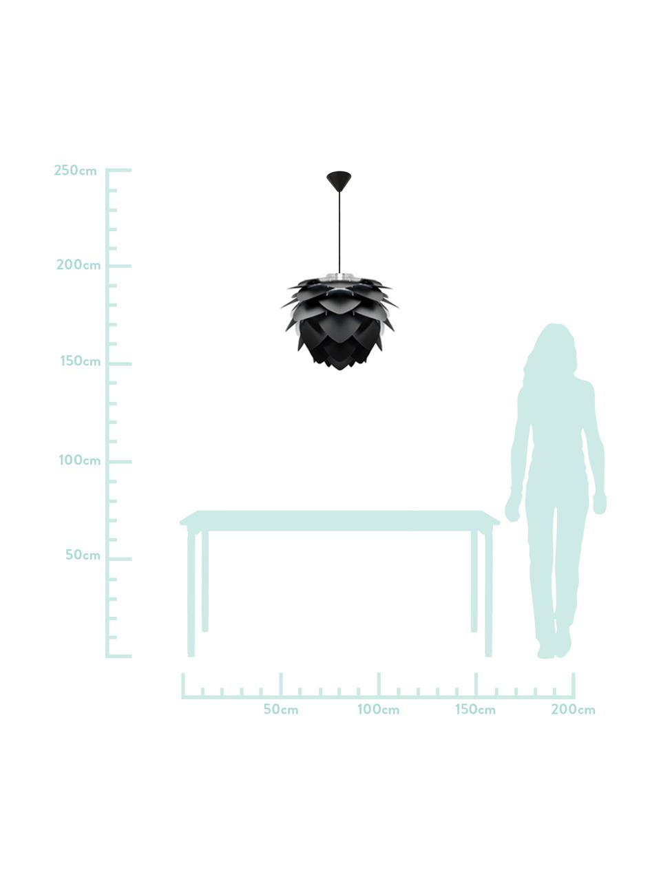 Lampada a sospensione Silvia, Paralume: polipropilene, Nero, Ø 50 x Alt. 41 cm