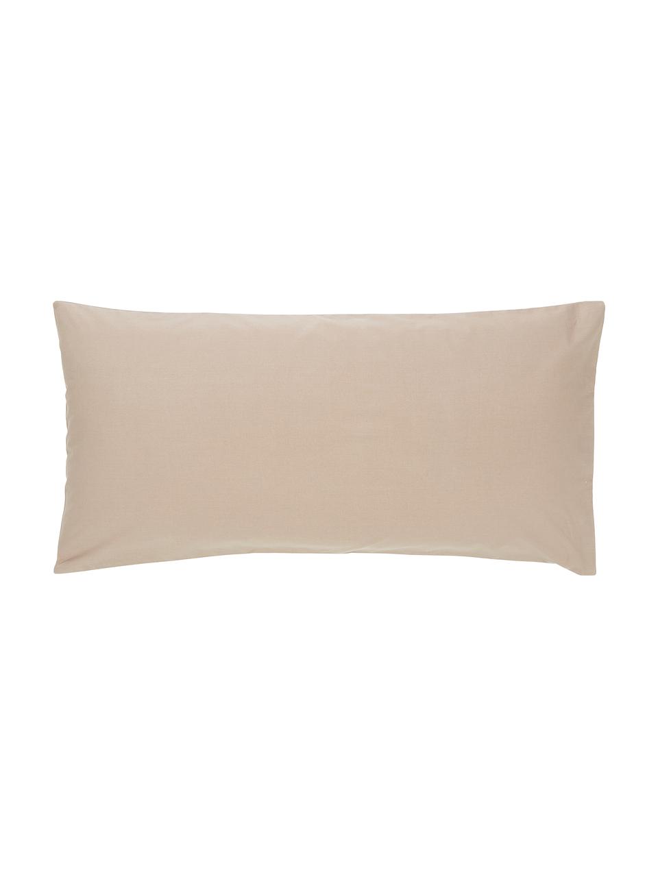 Taies d'oreiller en percale de coton Elsie, 2 pièces, Beige, larg. 40 x long. 80 cm