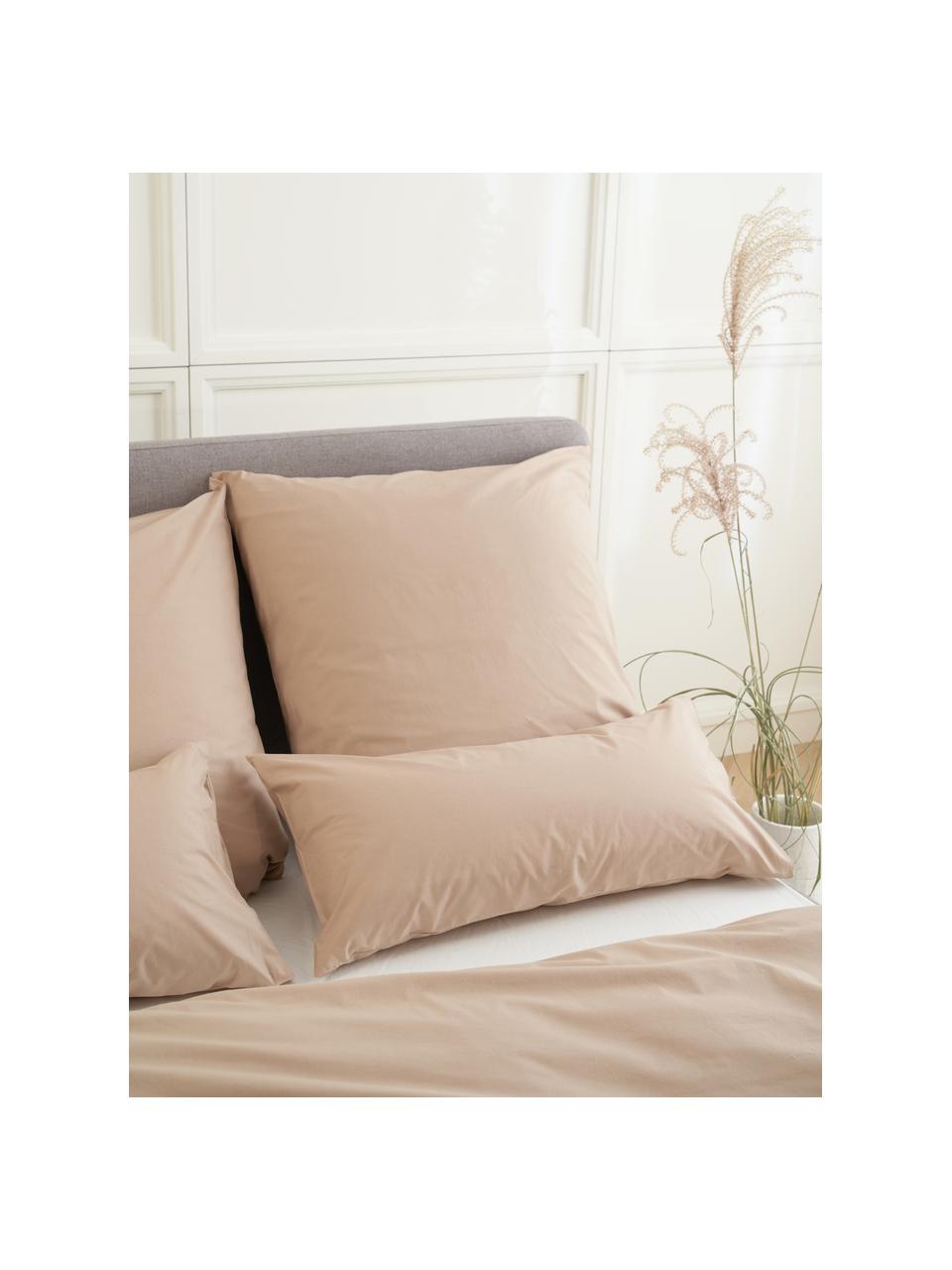 Fundas de almohada de percal Elsie, 2 uds., Beige, An 40 x L 80 cm