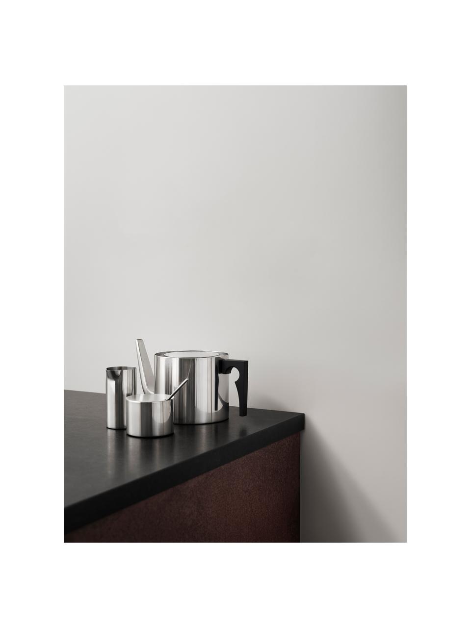 Teekanne Arne Jacobsen, 1.25 L, Korpus: Edelstahl, Griff: Kunststoff, Silberfarben, 1.25 L