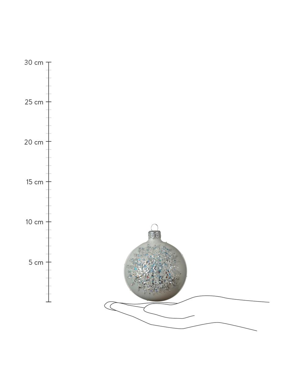 Weihnachtskugeln Serro Ø 8 cm, 2 Stück, Silberfarben, Ø 8 cm