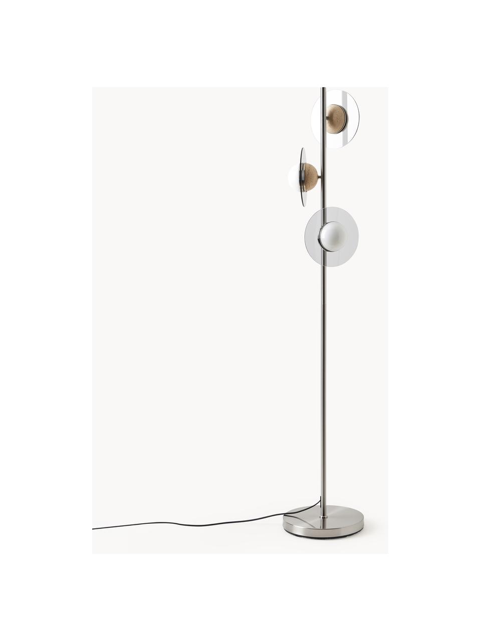 Lampadaire Orion, Travertin beige, gris clair, haut. 150 cm