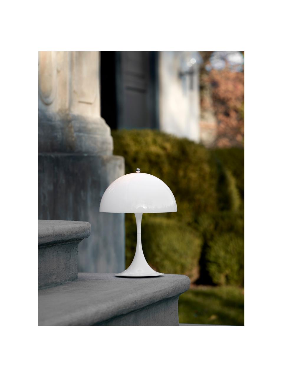 Lámpara de mesa LED regulable Panthella, Al 34 cm, Estructura: aluminio recubierto, Blanco, Ø 25 x Al 34 cm