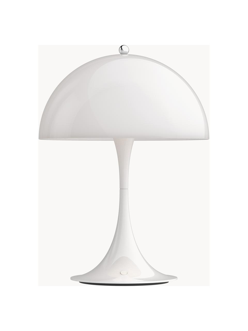 Mobilna lampa stołowa LED z funkcją przyciemniania Panthella, W 34 cm, Stelaż: aluminium powlekane, Biały, Ø 25 x 34 cm