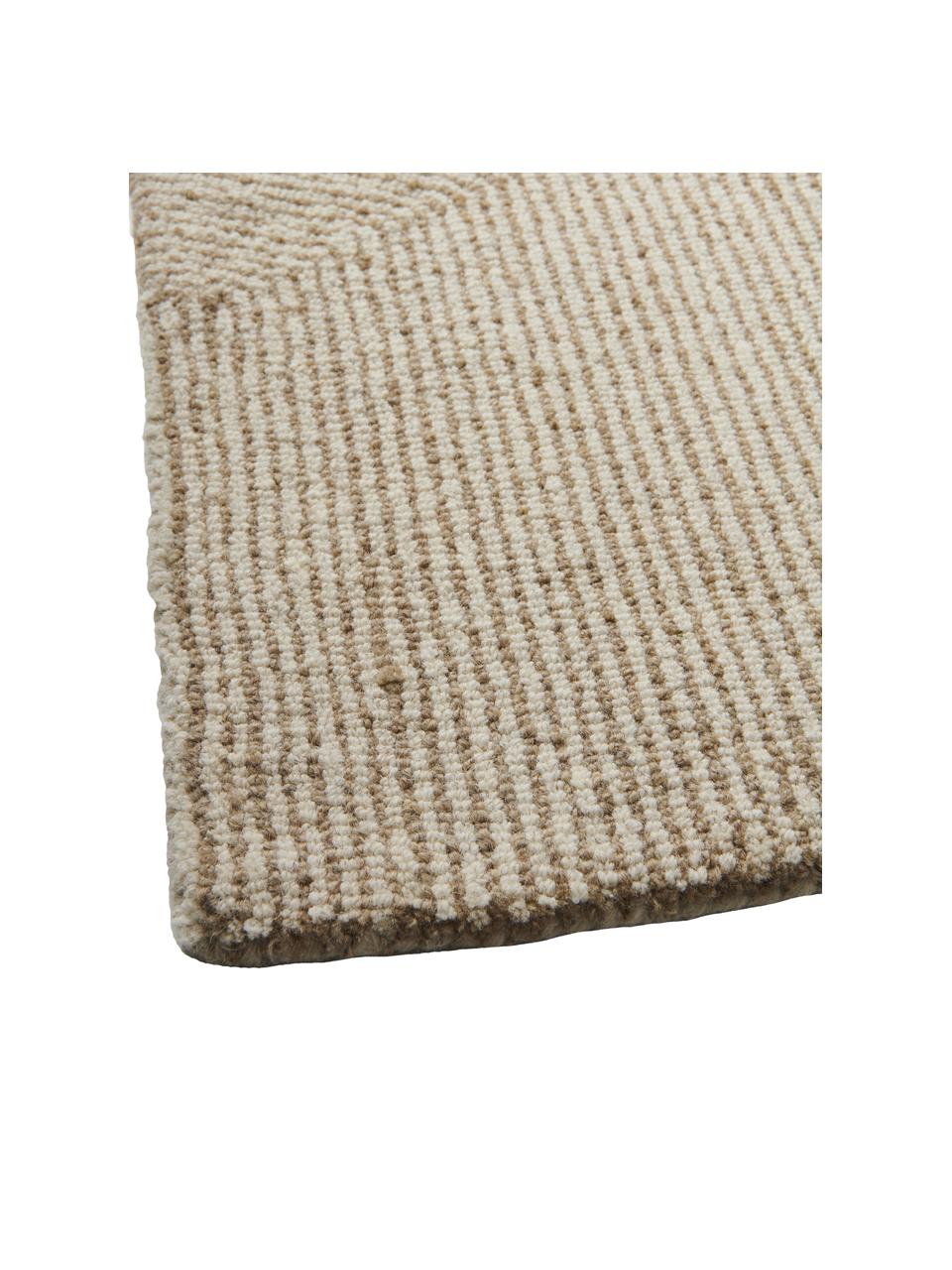 Alfombra artesanal grande Canyon, 51% poliéster, 49% lana, Beige, An 200 x L 300 cm (Tamaño L)