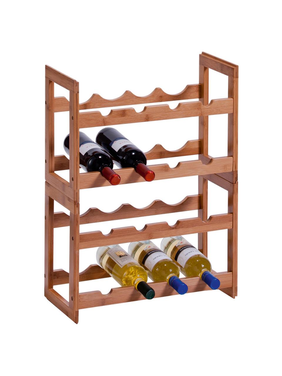 Bambusholz-Weinregal Pelo, für 8 Flaschen, Bambusholz, Dunkles Holz, B 47 x H 32 cm