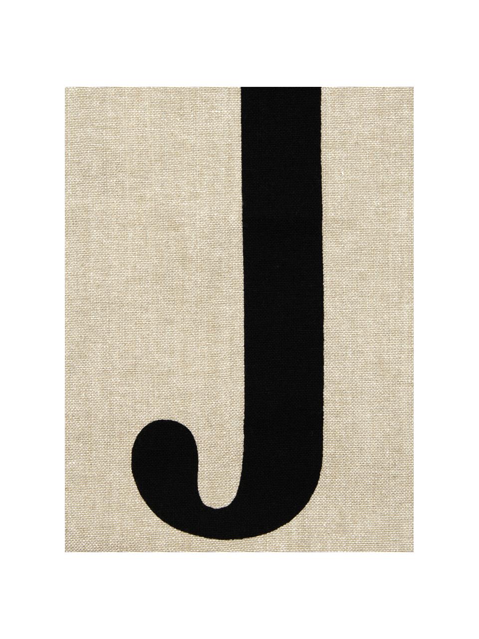 Kussenhoezen Joy met kerstprint, set van 3, Katoen, Lichtbeige, zwart, B 40 x L 40 cm