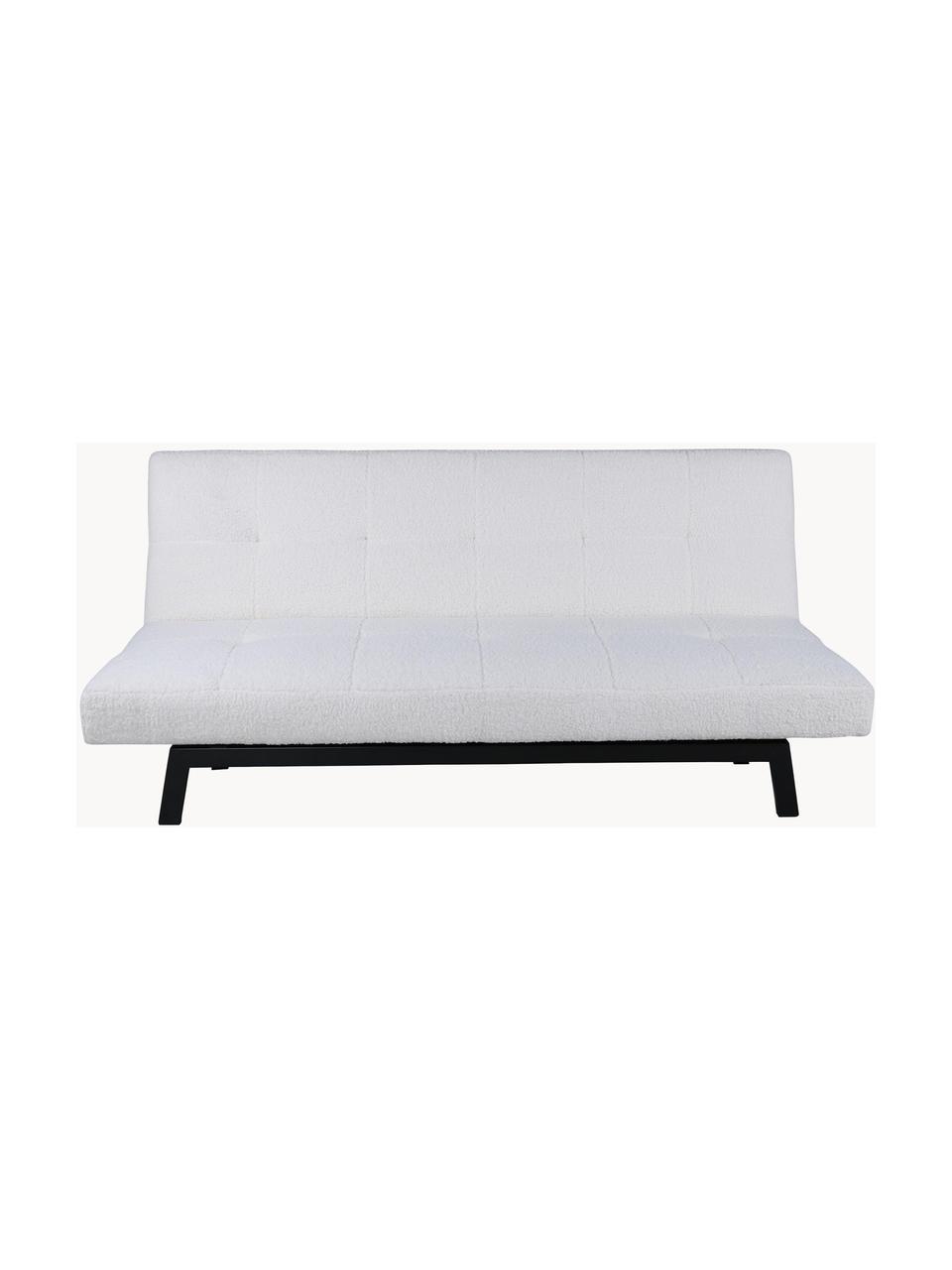 Sofá cama de borreguillo Bodil (2 plazas), Tapizado: Bouclé (100% poliéster), Estructura: metal recubierto, Borreguillo blanco, An 180 x F 106 cm