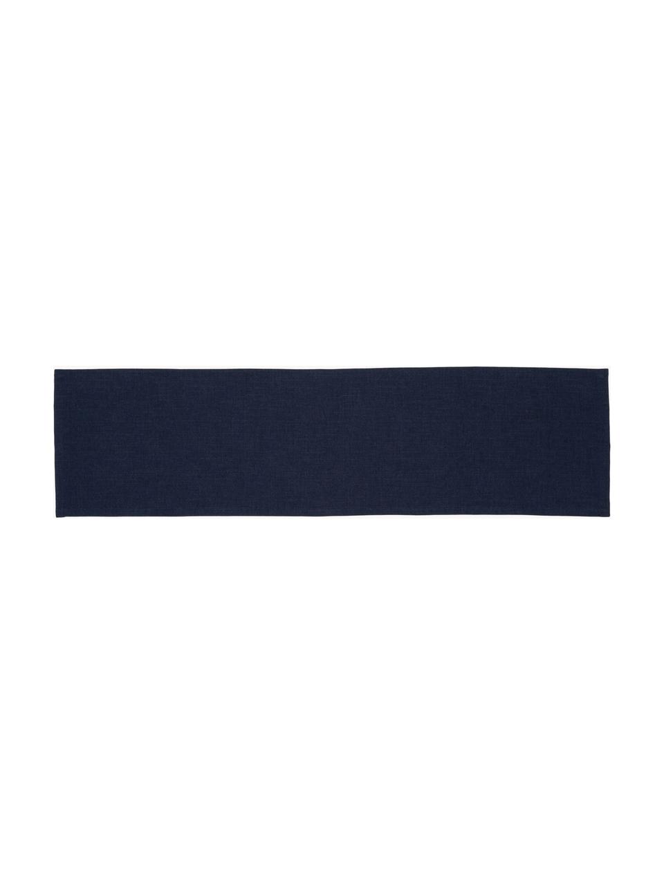 Runner Riva, 55% cotone, 45% poliestere

Il materiale utilizzato in questo prodotto è testato per le sostanze nocive e certificato secondo lo STANDARD 100 by OEKO-TEX® 14.HIN.40536 HOHENSTEIN HTTI, Blu scuro, Larg. 40 x Lung. 150 cm