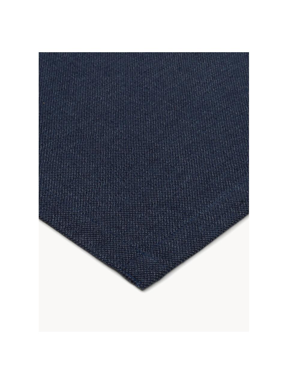 Runner Riva, 55% cotone, 45% poliestere

Il materiale utilizzato in questo prodotto è testato per le sostanze nocive e certificato secondo lo STANDARD 100 by OEKO-TEX® 14.HIN.40536 HOHENSTEIN HTTI, Blu scuro, Larg. 40 x Lung. 150 cm