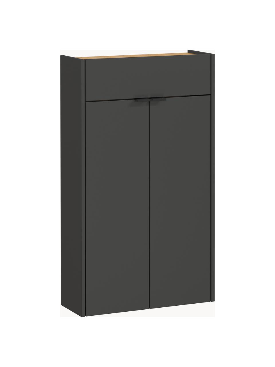 Highboard Gabriela, Handvatten: gecoat metaal, Antraciet, B 56 x H 97 cm