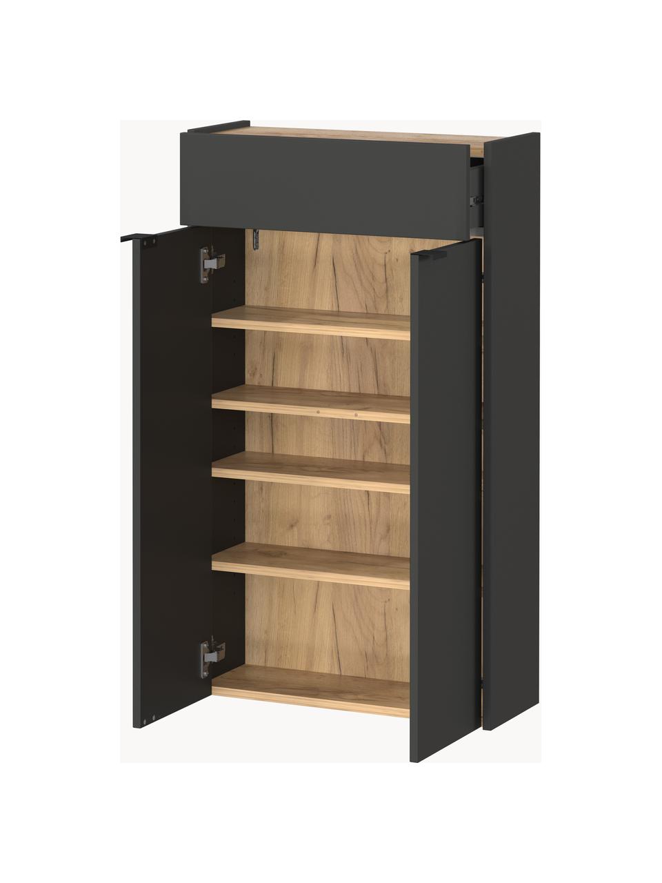 Wand-Highboard Gabriela mit Schublade, Griffe: Metall, beschichtet, Anthrazit, B 56 x H 97 cm