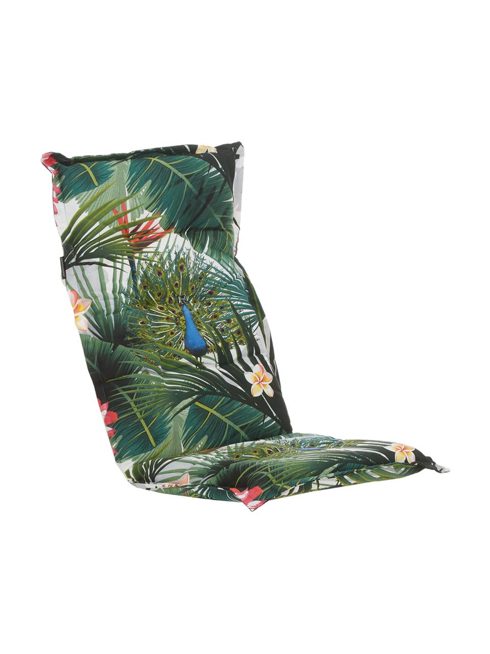 Coussin de chaise avec dossier imprimé tropical Flora, Multicolore