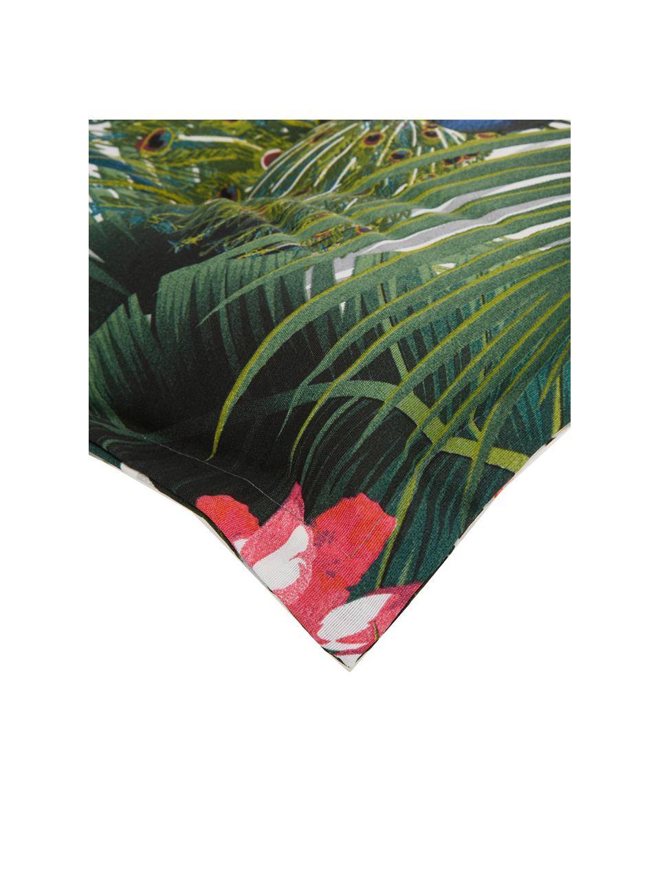 Coussin de chaise avec dossier imprimé tropical Flora, Multicolore