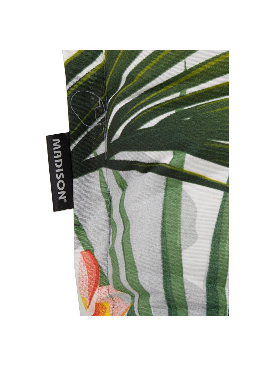 Hochlehner-Stuhlauflage Flower mit tropischem Print, 50% Baumwolle, 45% Polyester,
5% andere Fasern, Mehrfarbig, 50 x 123 cm