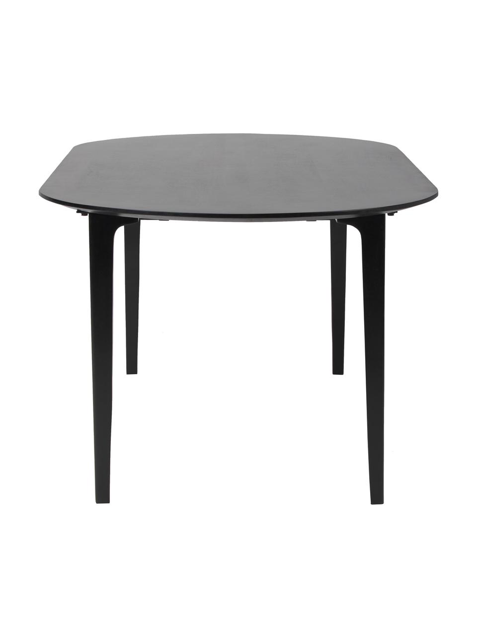 Tavolo ovale in legno massiccio di mango nero, 200 x 100 cm Archie, Legno massiccio di mango laccato, Nero, Larg. 200 x Prof. 100 cm