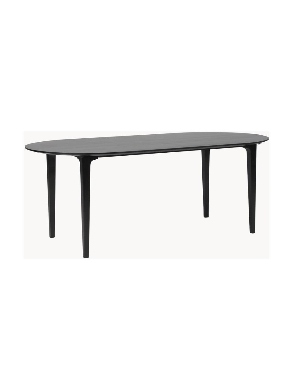 Oválny jedálenský stôl z masívneho mangového dreva Archie, 200 x 100 cm, Masívne mangové drevo, lakované, Mangové drevo, čierne lakované, Š 200 x H 100 cm