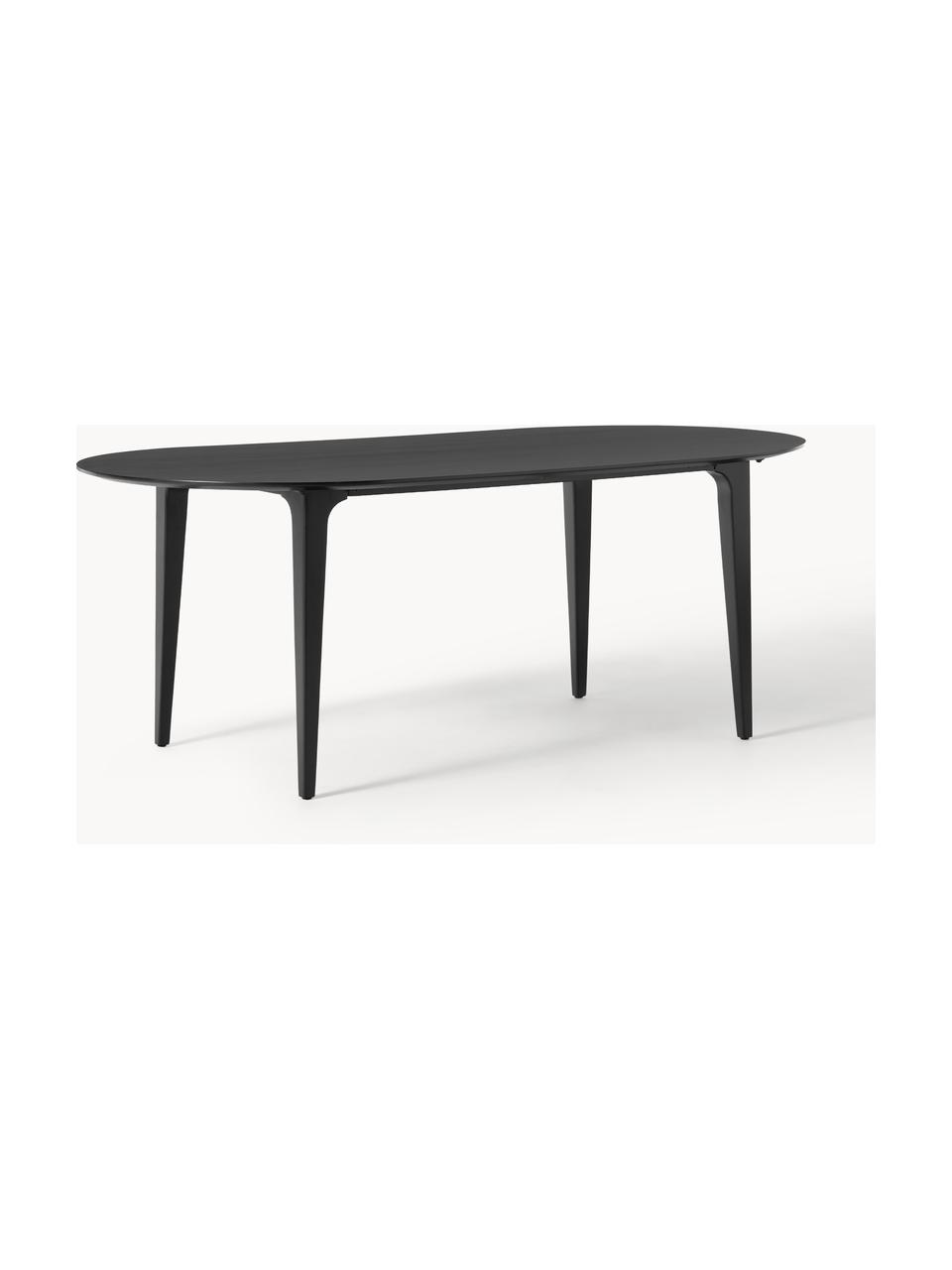 Mesa de comedor ovalada en madera de mango Archie, 200 x 100 cm, Madera de mango maciza pintada

Este producto está hecho de madera de origen sostenible y con certificación FSC®., Madera de mango pintada de negro, An 200 x F 100 cm