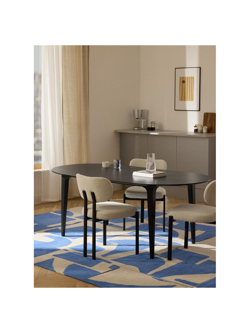 Tavolo ovale in legno massiccio di mango Archie, 200 x 100 cm, Legno massiccio di mango laccato

Questo prodotto è realizzato con legno di provenienza sostenibile e certificato FSC®, Legno di mango laccato nero, Larg. 200 x Prof. 100 cm