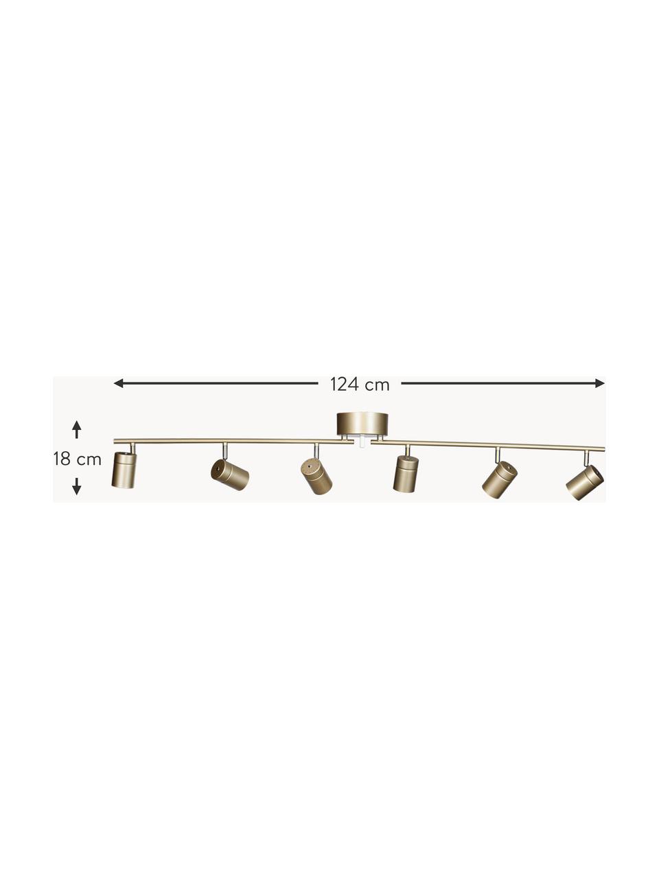 Faretti da soffitto grandi Correct, Dorato, Larg. 124 x Alt. 18 cm