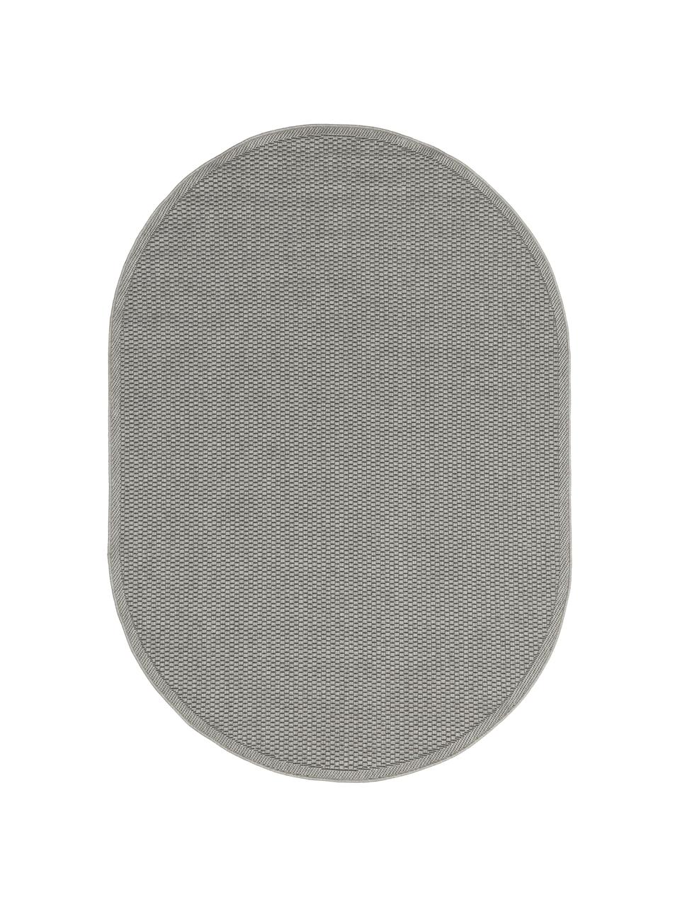 Ovale In- & outdoor vloerkleed Toronto in grijs, 100% polypropyleen, Grijs, B 160 x L 230 cm (maat M)
