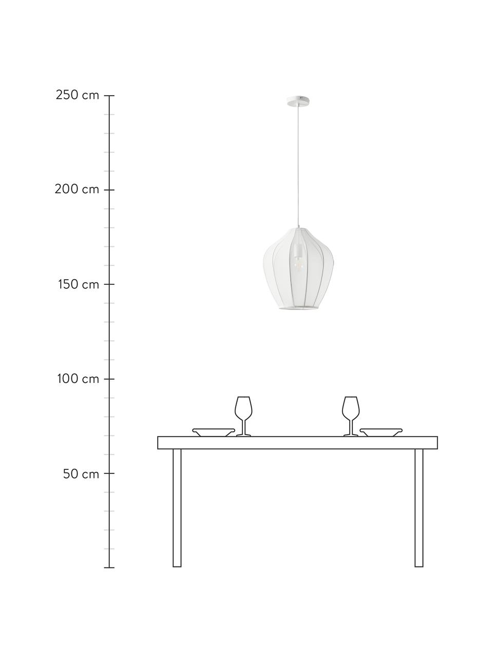 Lampa wisząca z siateczki Beau, Stelaż: metal malowany proszkowo, Biały, Ø 40 x W 42 cm