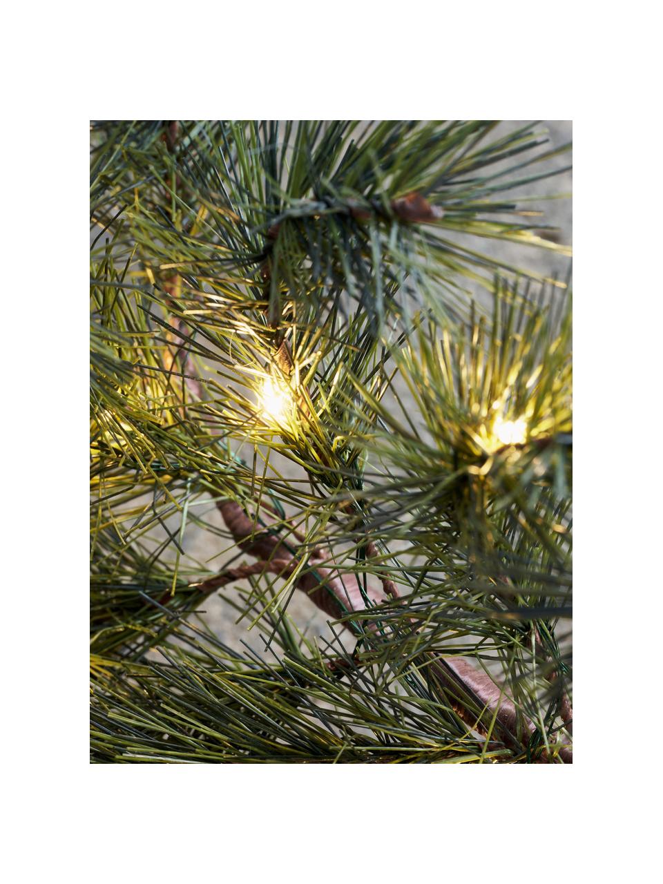 Guirlande de Noël LED avec fonction minuterie Peuce, alimentée par piles, Plastique, Vert foncé, long. 200 cm