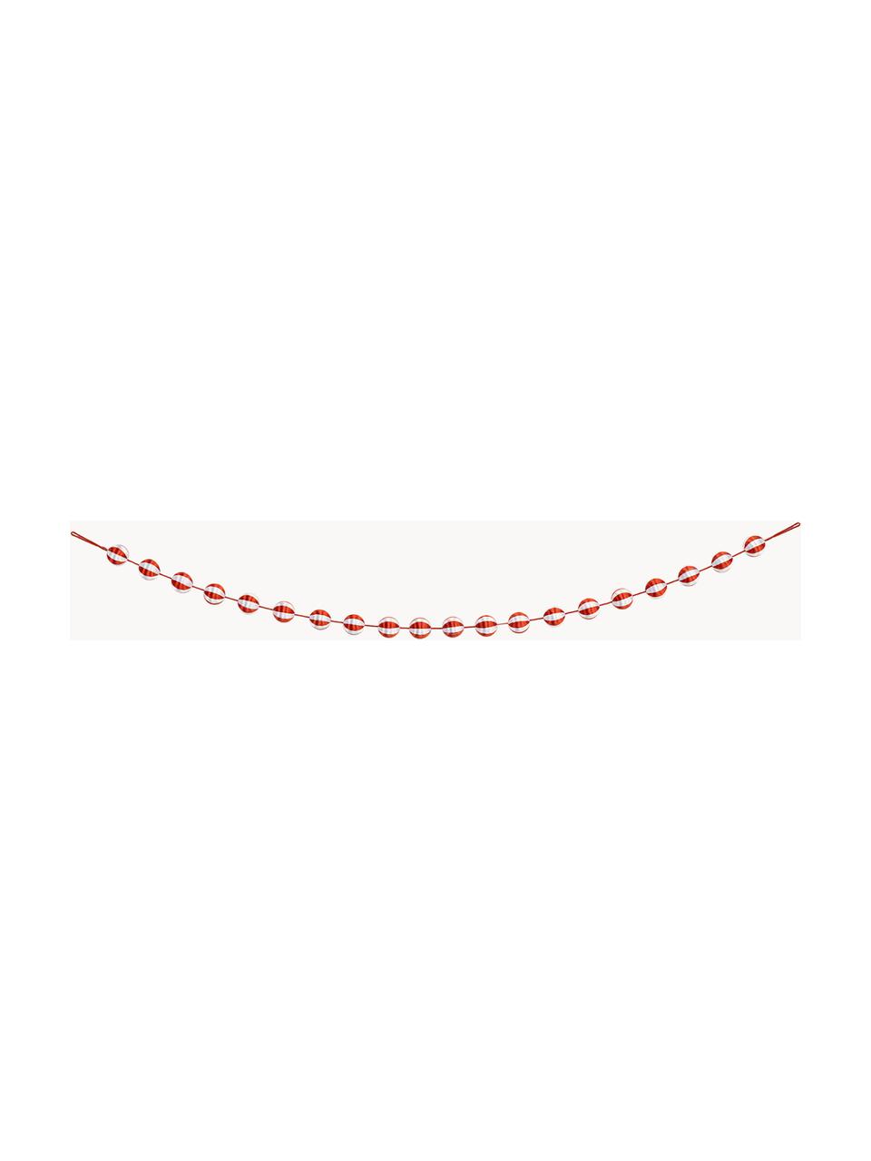 Weihnachtliche Girlande Corded, L 200 cm, Viskose, Kunststoff, Rot, Weiss, L 200 cm