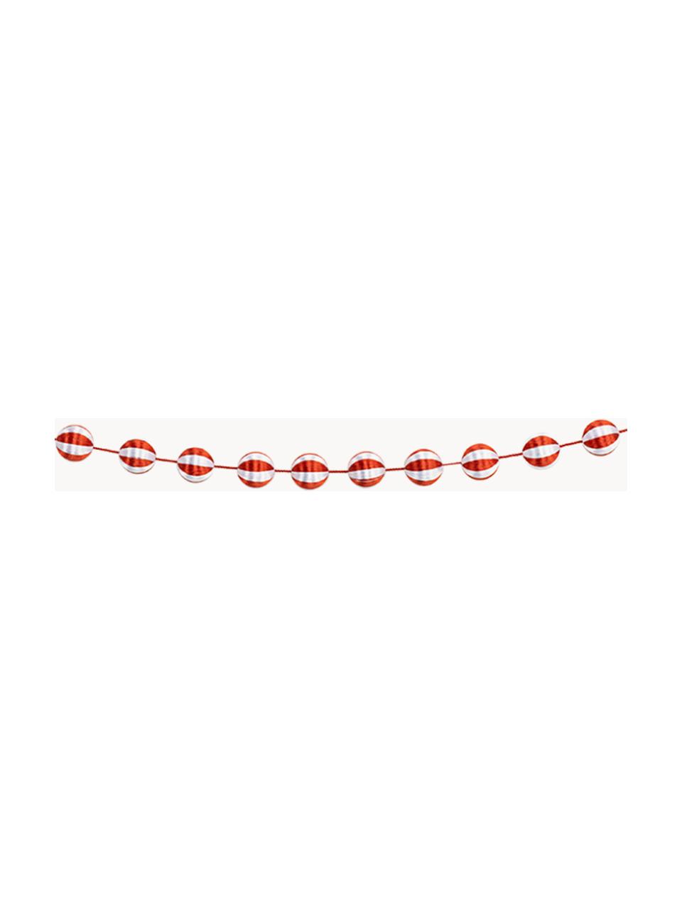 Weihnachtliche Girlande Corded, L 200 cm, Viskose, Kunststoff, Rot, Weiss, L 200 cm