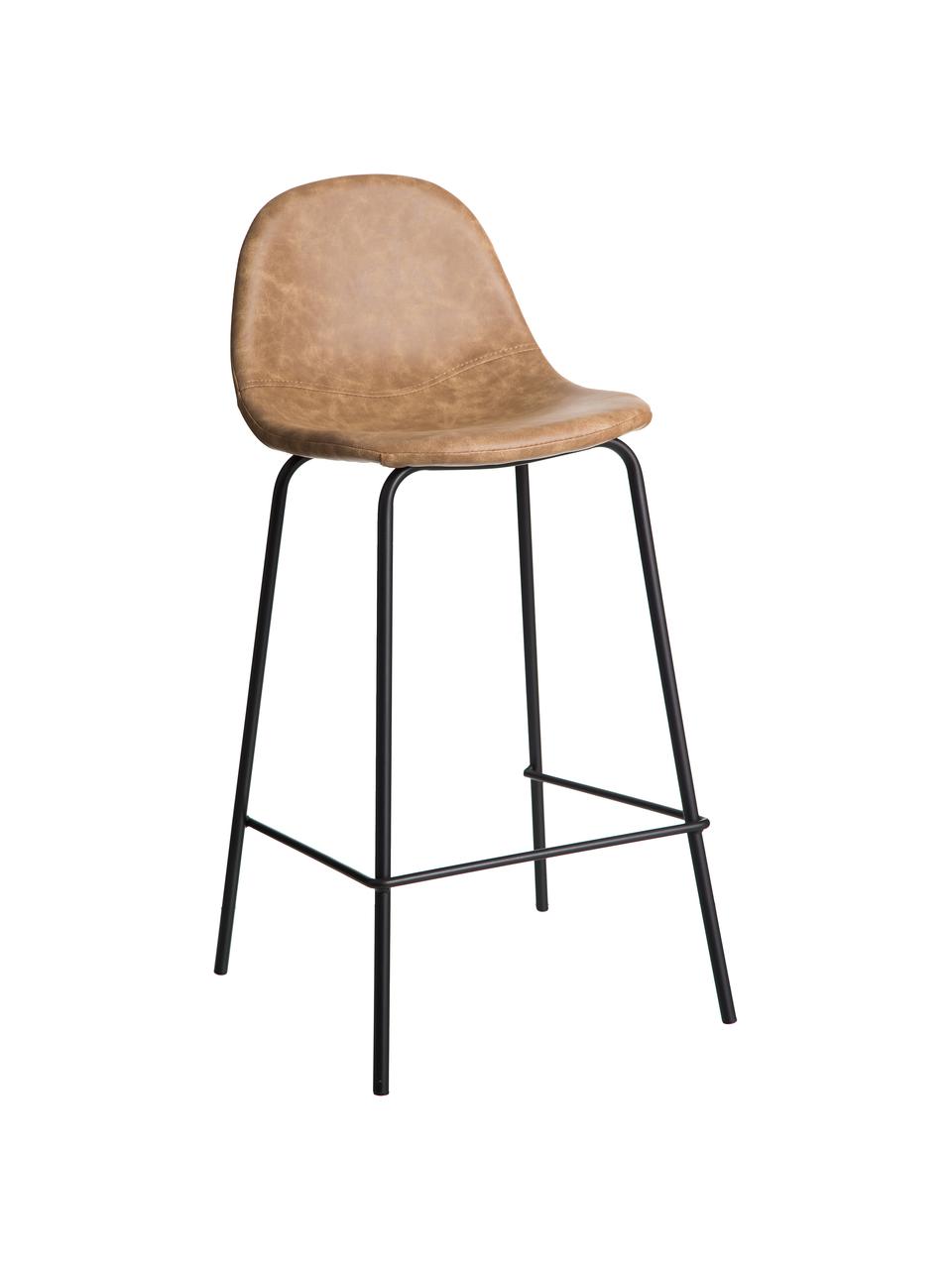 Barová stolička z umelej kože Adeline, Béžová, čierna, Š 42 x V 87 cm