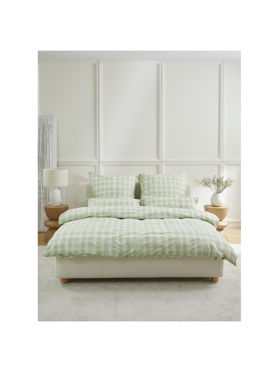 Pościel z perkalu bawełnianego Milène od Candice Gray, Zielony, 135 x 200 cm + 1 poduszka 80 x 80 cm