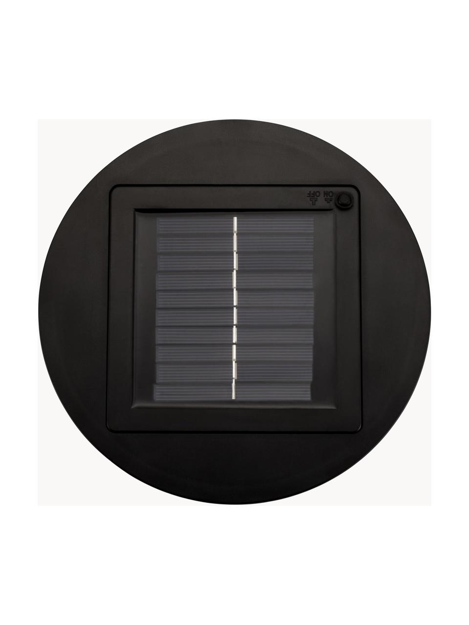 Mobiele solar vloerlamp Sunshine Coziness, Lampenkap: polyrotan, Lampvoet: gecoat metaal, Zwart, grijs, Ø 28 x H 77 cm