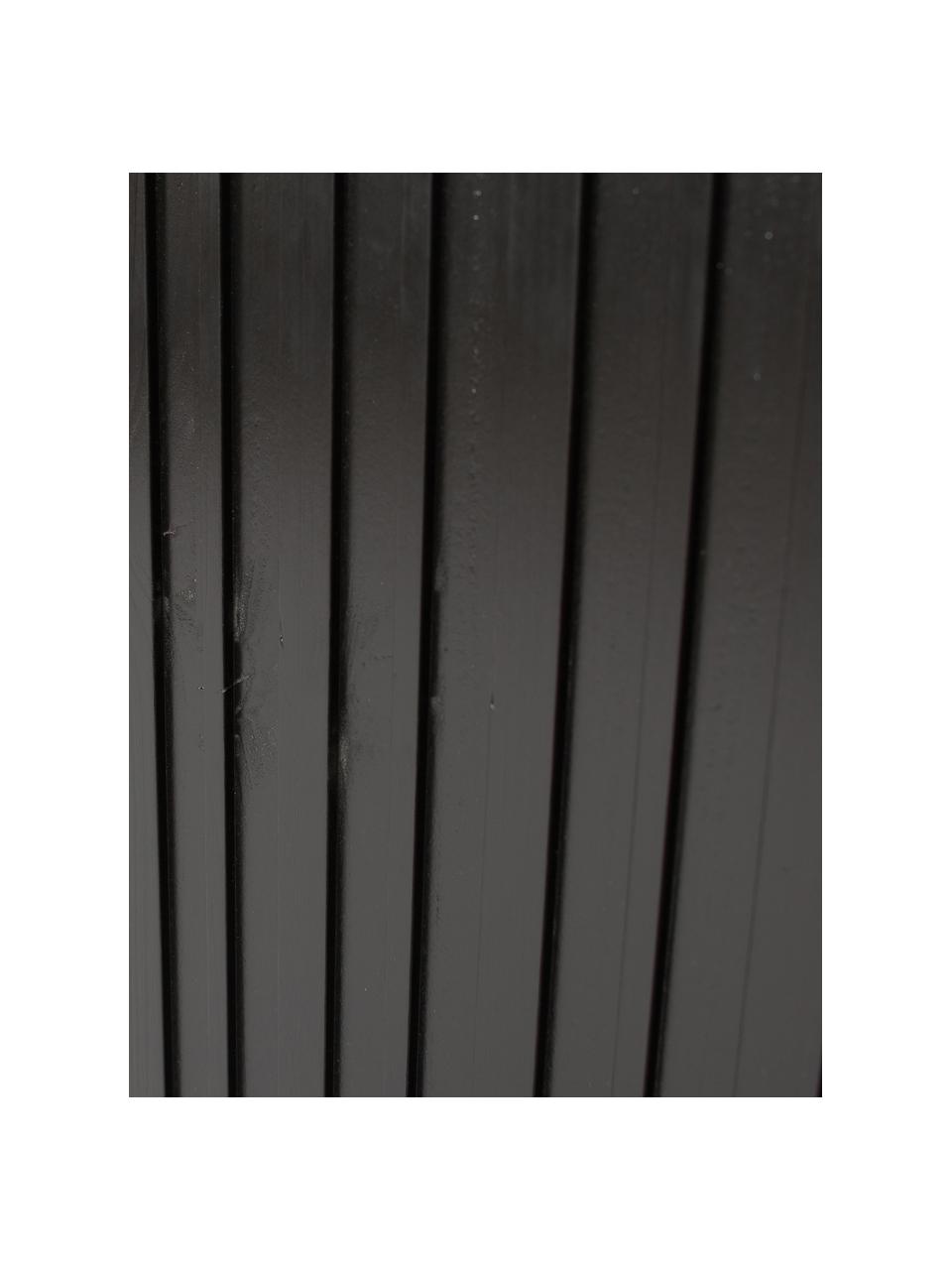 Zwart wandrek Gravure met opbergruimte, Frame: massief grenenhout, gelak, Poten: gelakt metaal, Zwart, B 100 cm x H 200 cm