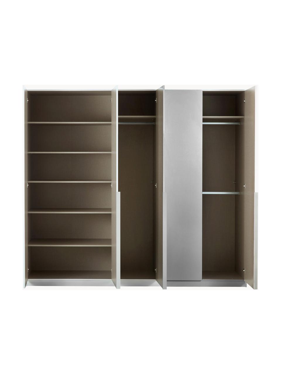 Drehtürenschrank Mia, 5-türig, Holzwerkstoff aus heimischen Hölzern aus nachhaltiger Forstwirtschaft, beschichtet, Grau, B 226 x H 210 cm