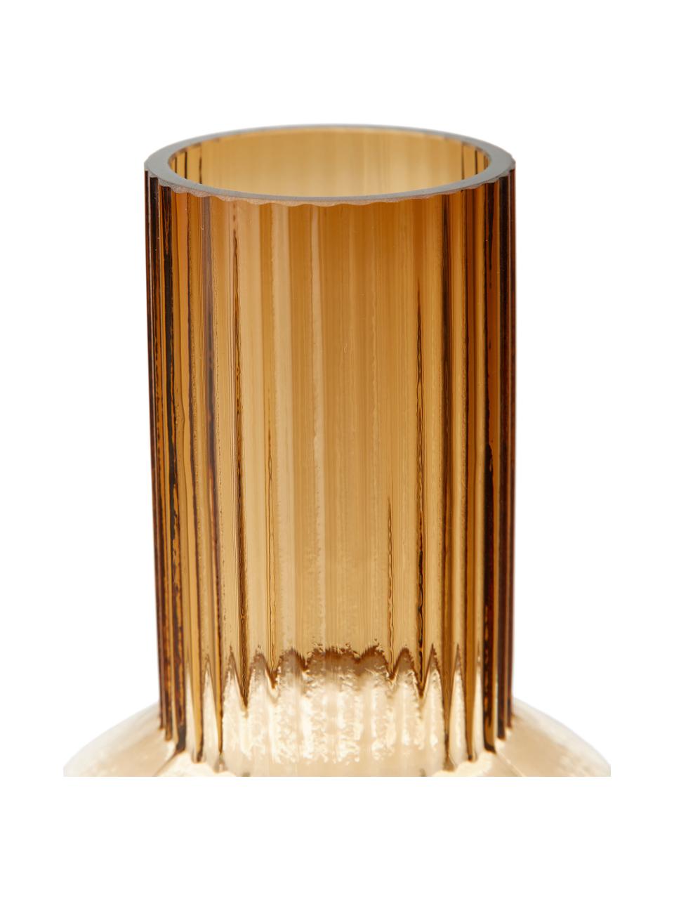 Design vaas Rilla, Glas, Amberkleurig, Ø 10 x H 21 cm