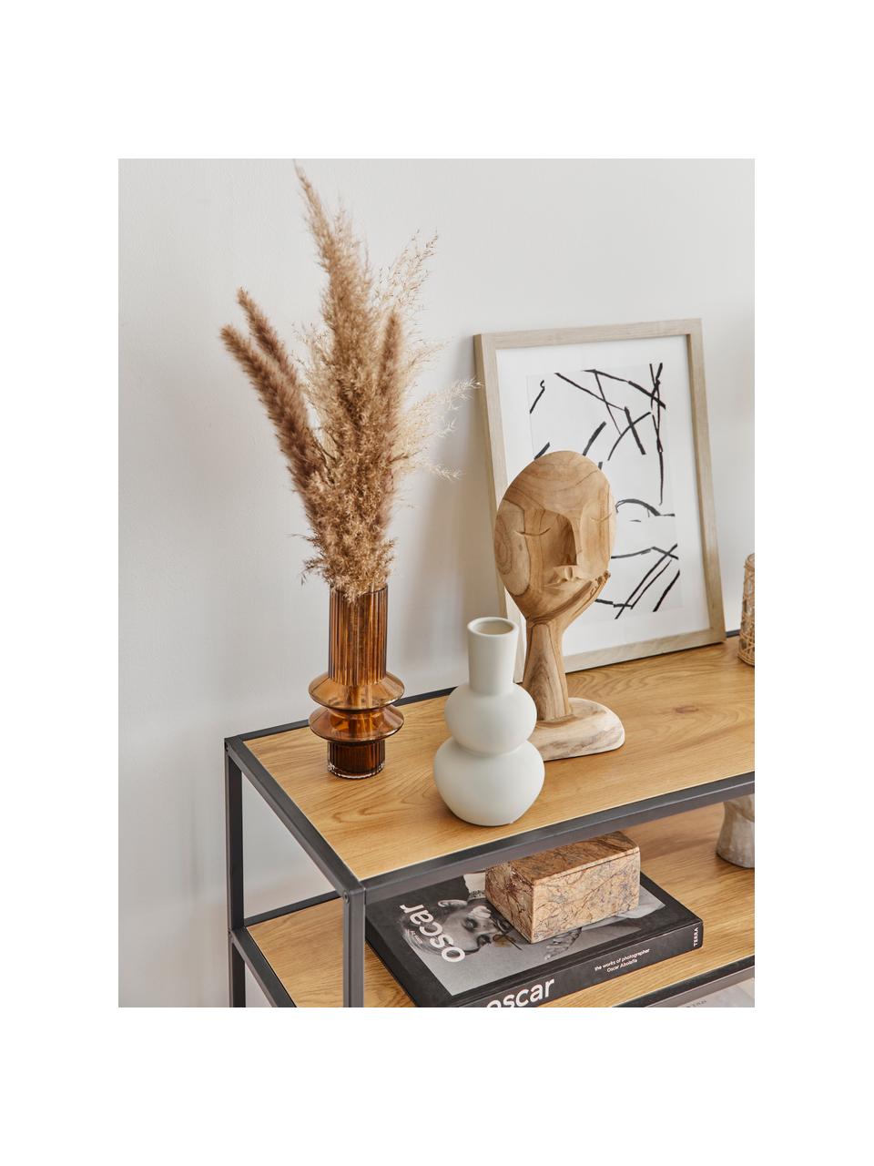 Vaso di design Rilla, alt. 21 cm, Vetro, Marrone chiaro, trasparente, Ø 10 x Alt. 21 cm