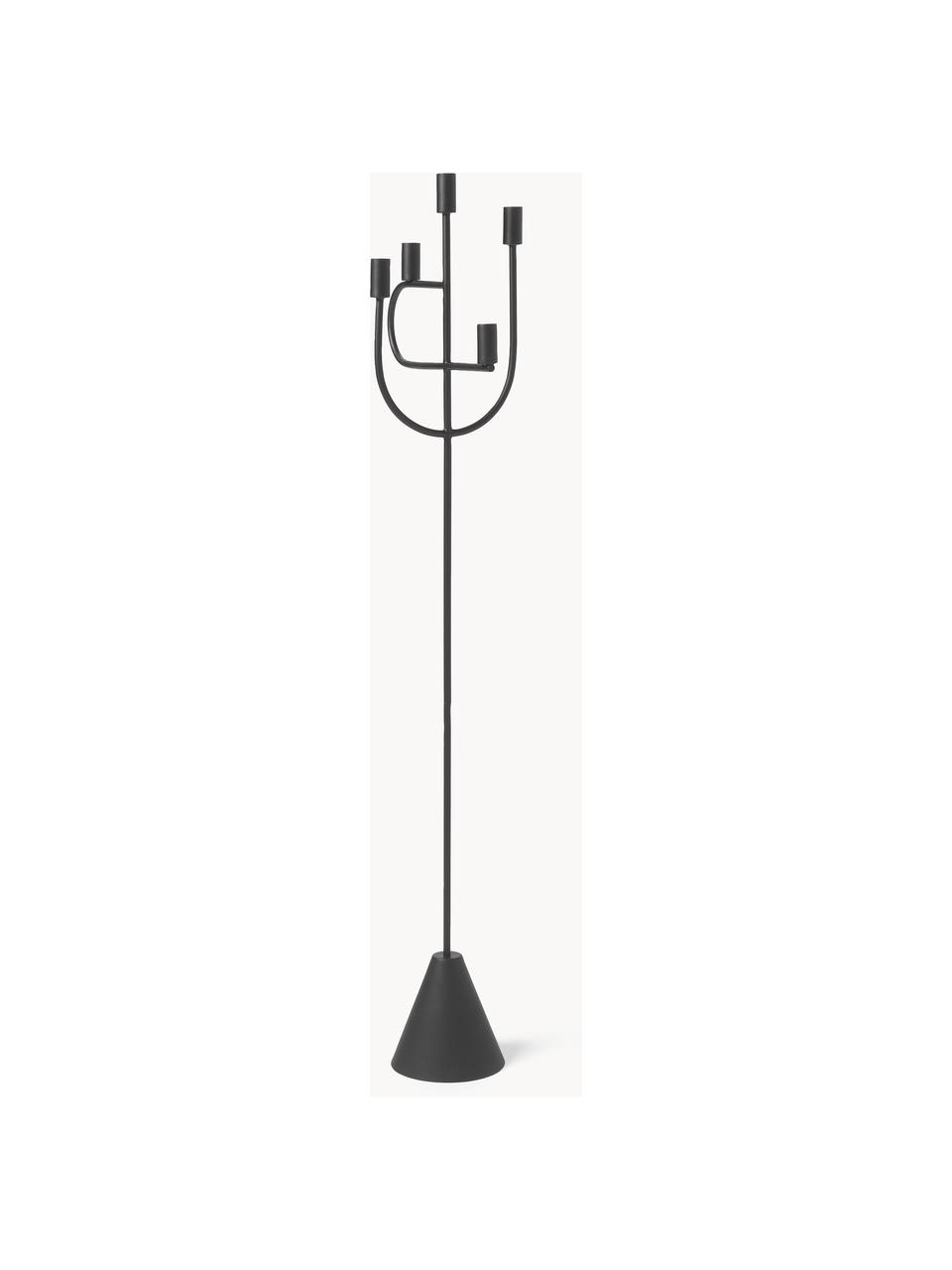 Candelabro da terra in metallo Reem, Metallo rivestito, Nero, Larg. 32 x Alt. 120 cm