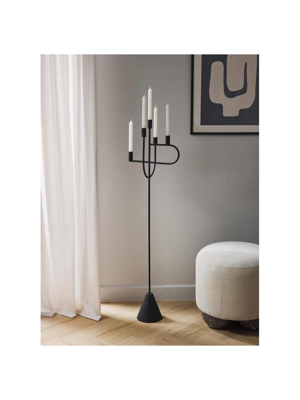 Portavelas de suelo grande de metal Reem, Metal, Negro, An 32 x Al 120 cm