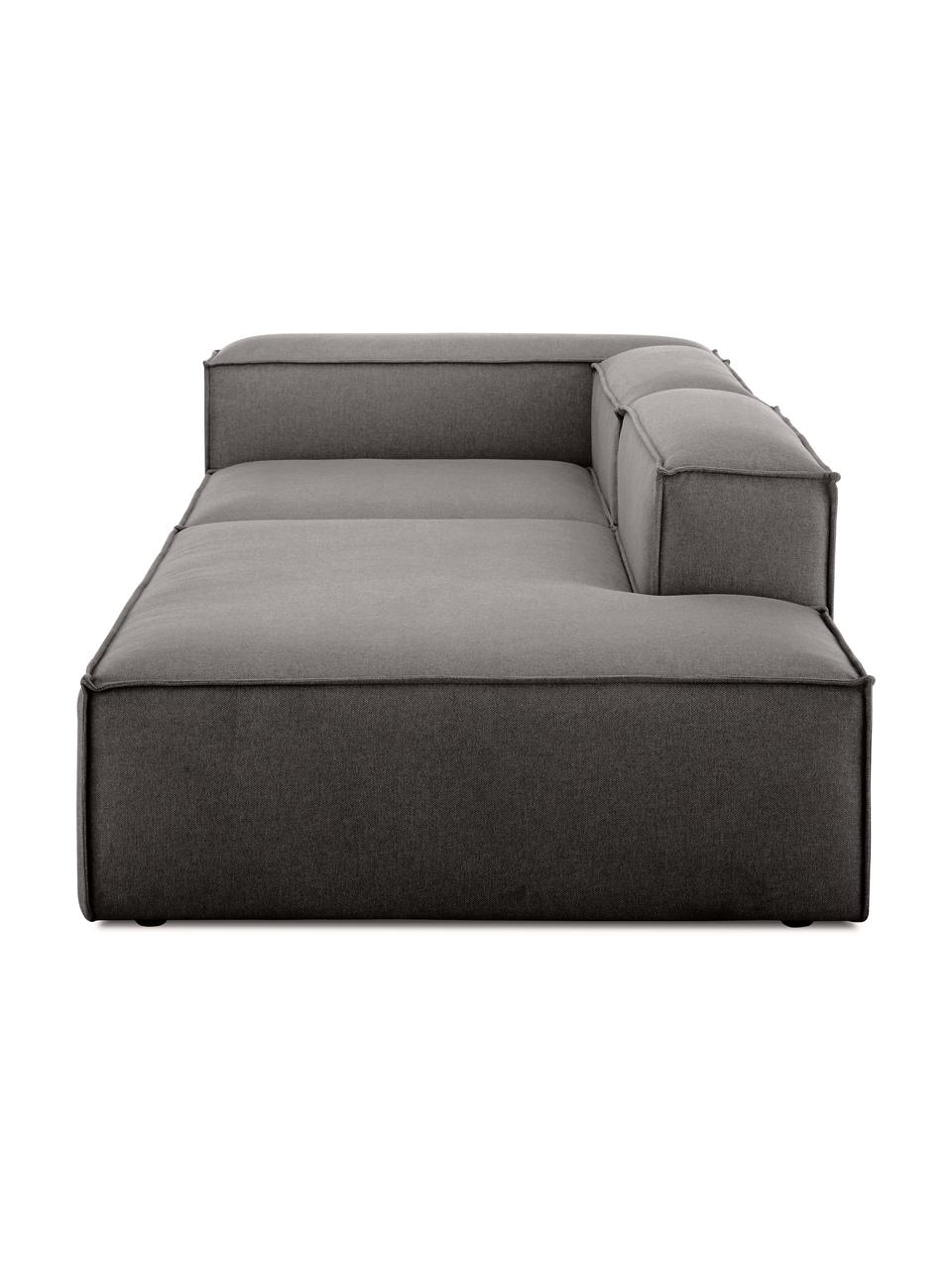Szezlong modułowy Lennon, Tapicerka: poliester Dzięki tkaninie, Stelaż: lite drewno sosnowe z cer, Nogi: tworzywo sztuczne Materia, Ciemnoszara tkanina, S 269 x G 119 cm, oparcie lewostronne