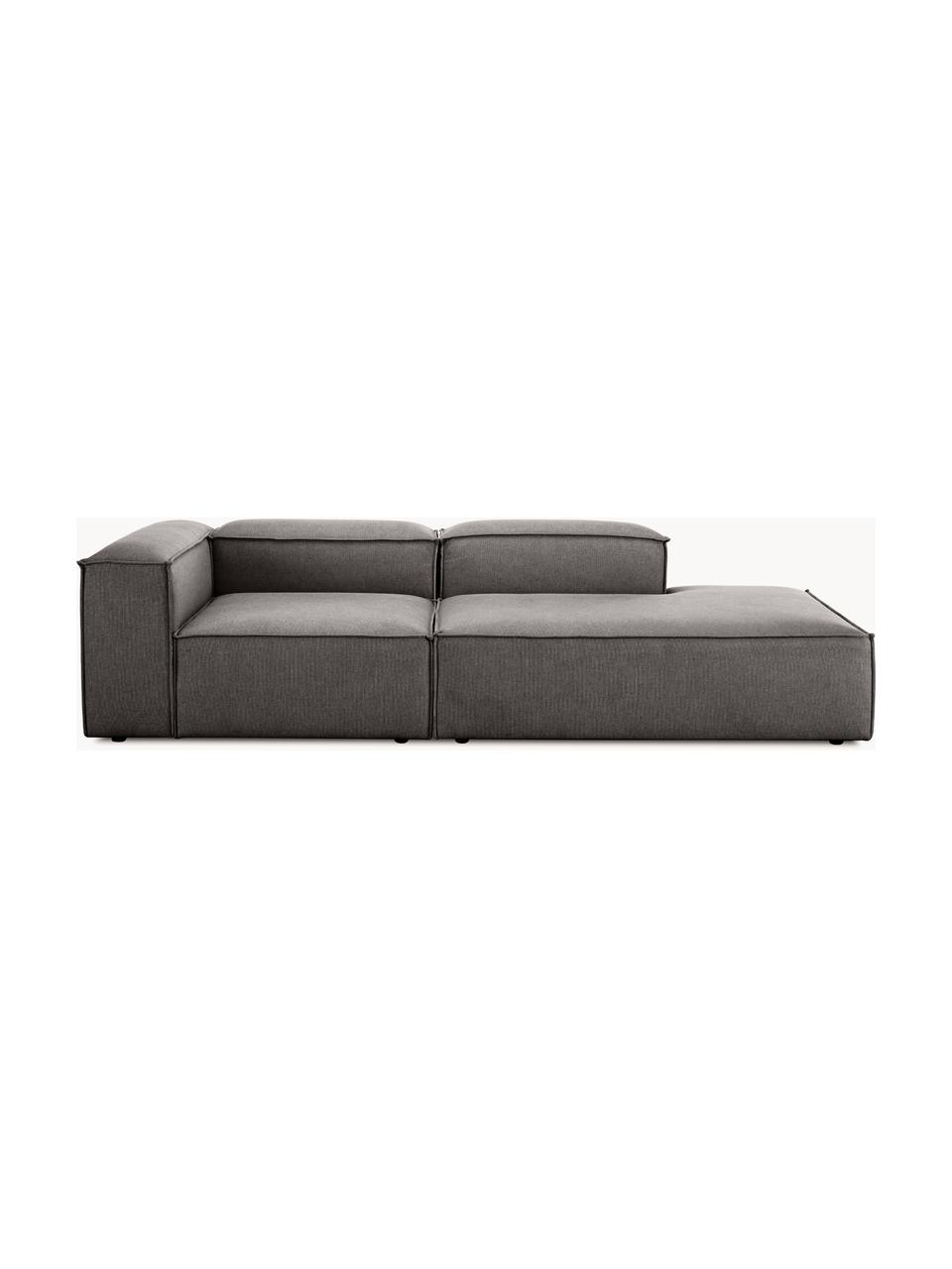 Szezlong modułowy Lennon, Tapicerka: poliester Dzięki tkaninie, Stelaż: lite drewno sosnowe z cer, Nogi: tworzywo sztuczne Materia, Ciemnoszara tkanina, S 269 x G 119 cm, oparcie lewostronne