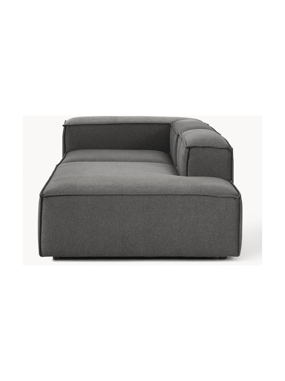 Modulaire chaise longue Lennon, Bekleding: 100% polyester De slijtva, Frame: massief grenenhout, multi, Poten: kunststof Dit product is , Geweven stof antraciet, B 269 x D 119 cm, armleuning links