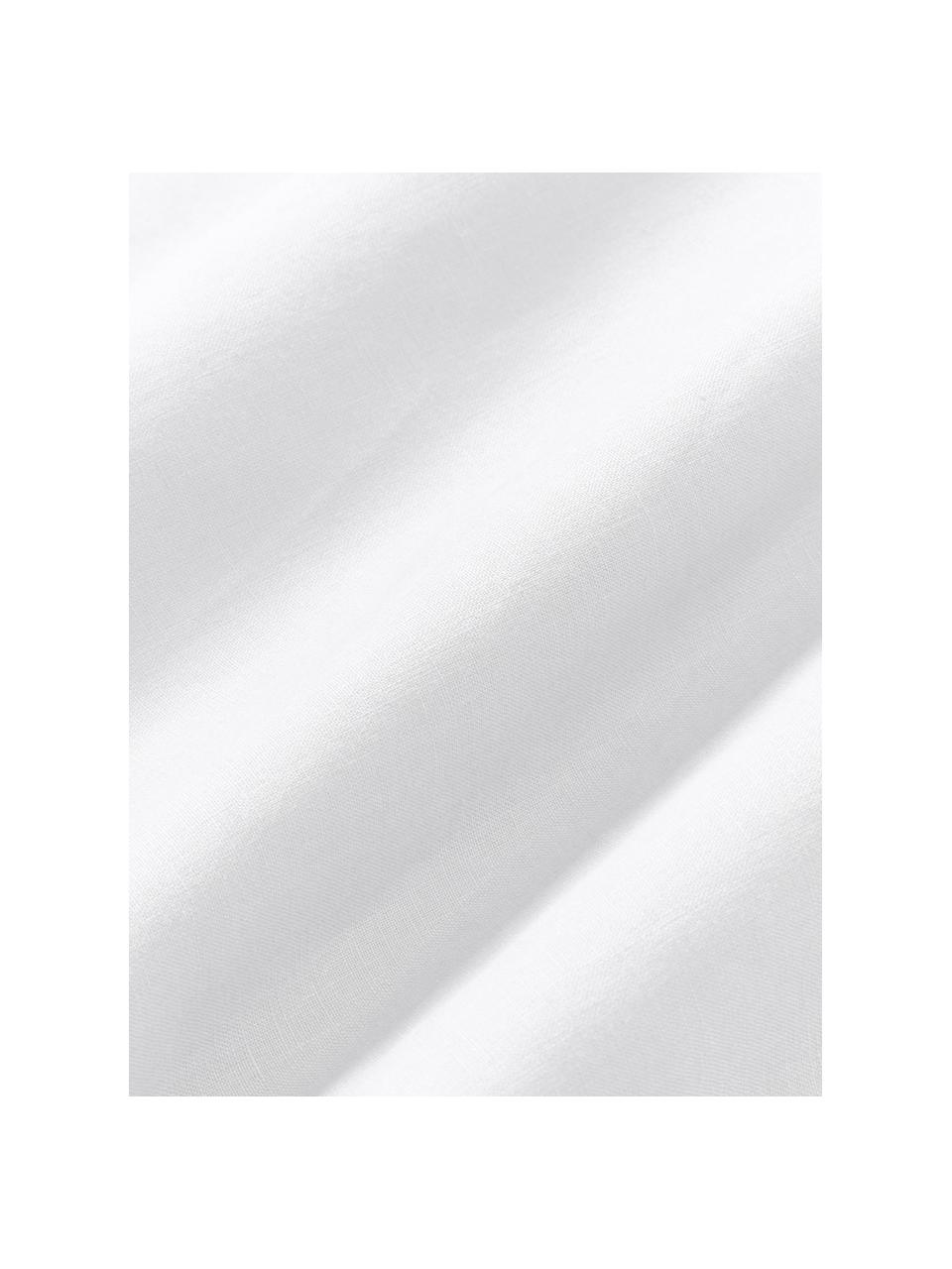 Drap plat en lin délavé Airy, Blanc, larg. 240 x long. 280 cm