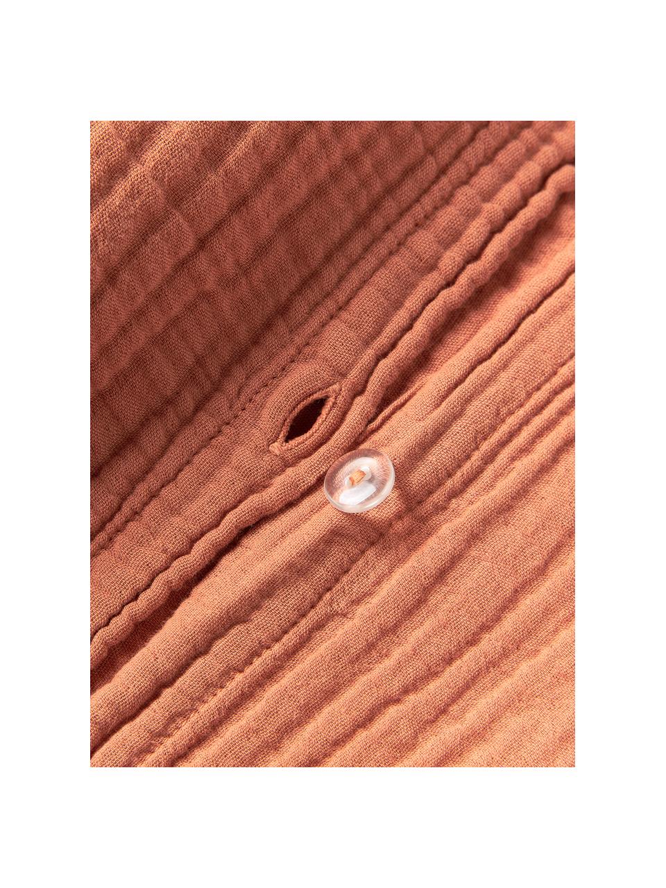 Musselin-Bettdeckenbezug Odile, Webart: Musselin Fadendichte 200 , Terrakotta, B 200 x L 200 cm