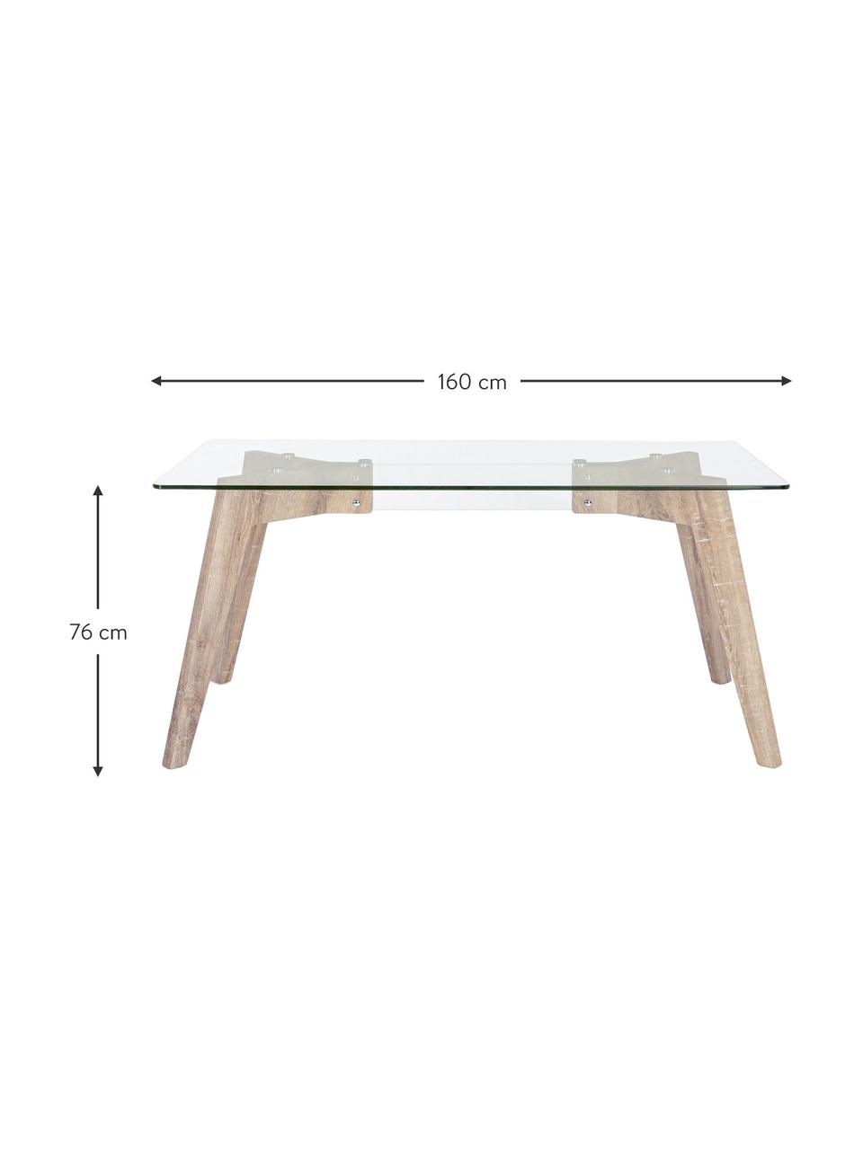 Mesa de comedor Aryan, Madera DM
Papel melamínico
Vidrio templado, Transparente, beige, An 160 x F 90 cm