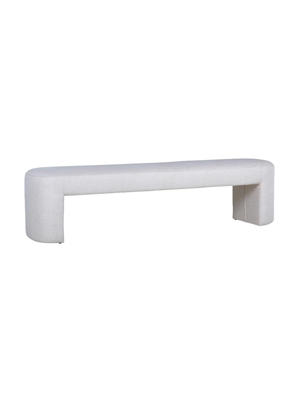 Panca letto imbottita Provenza, Rivestimento: 100% poliestere Con 35.00, Tessuto grigio chiaro, Larg. 180 x Alt. 45 cm