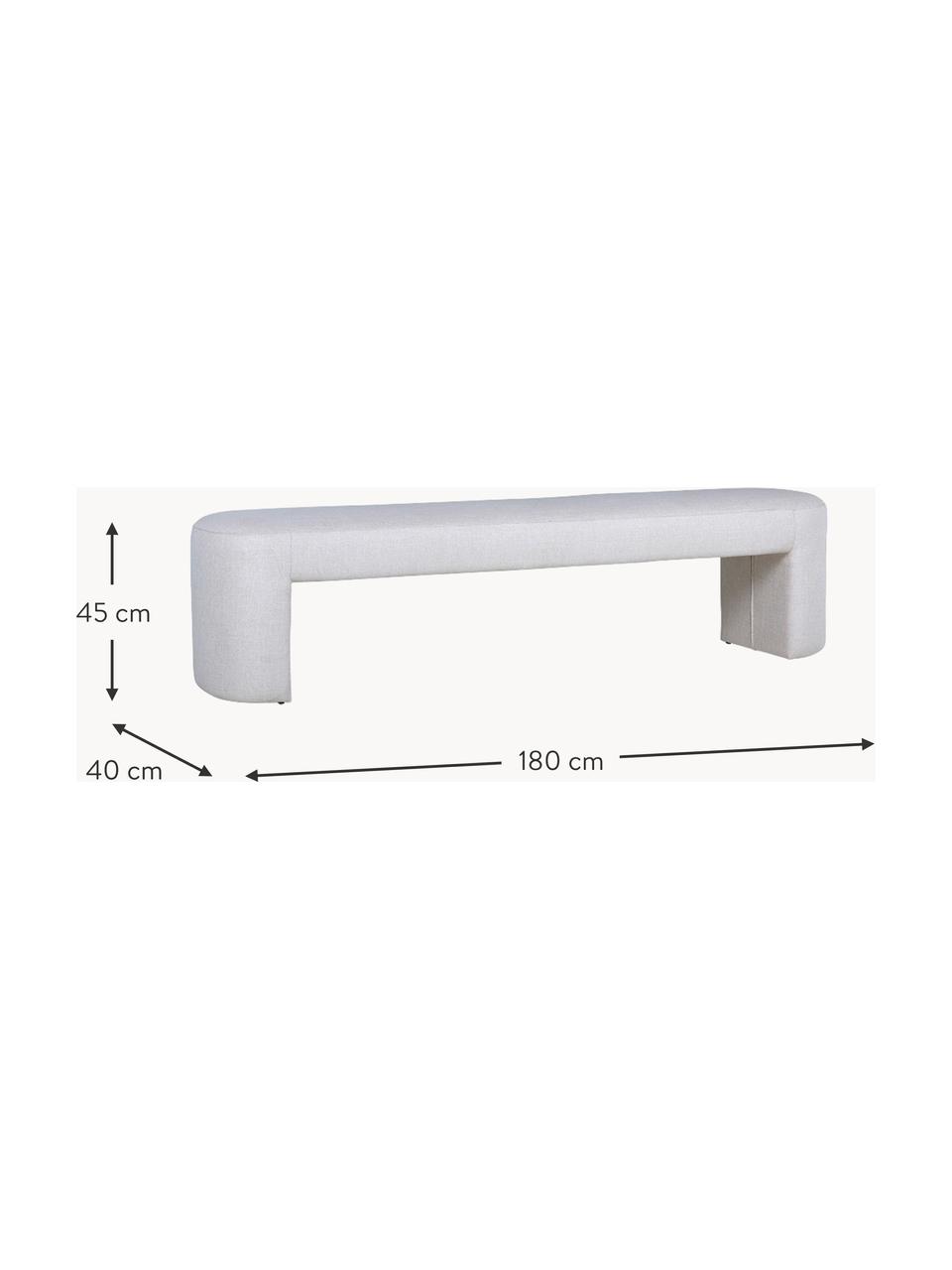 Gestoffeerde bedbank Provence, Bekleding: 100% polyester Met 35.000, Frame: MDF, Geweven stof lichtgrijs, B 180 x H 45 cm