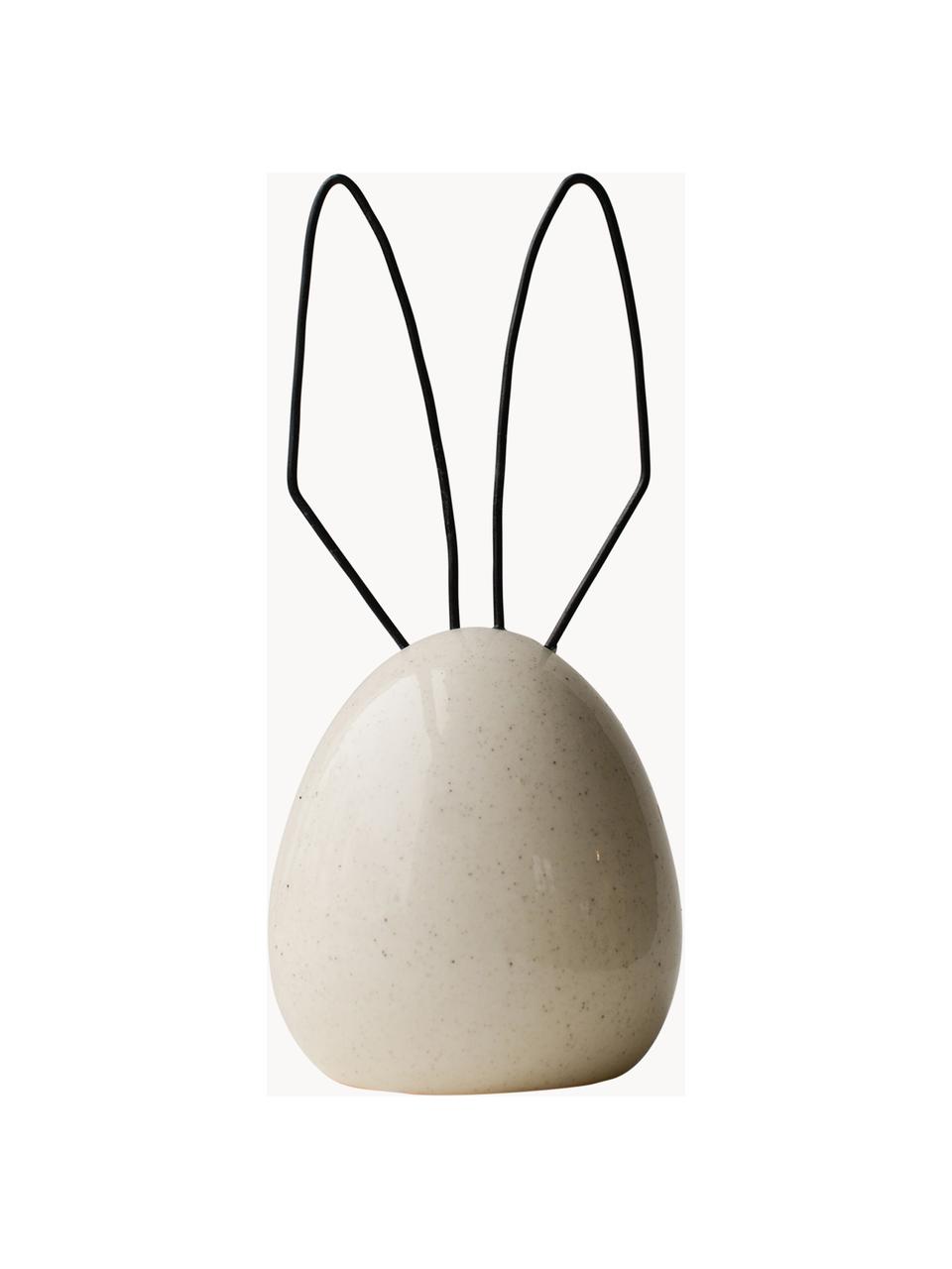 Decoración pascual Hare, Beige claro, brillante y jaspeado, Ø 8 x Al 18 cm