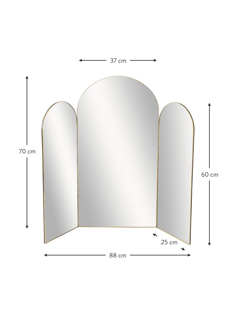 Lustro z metalową ramą Maple, Odcienie złotego, S 88 x W 70 cm