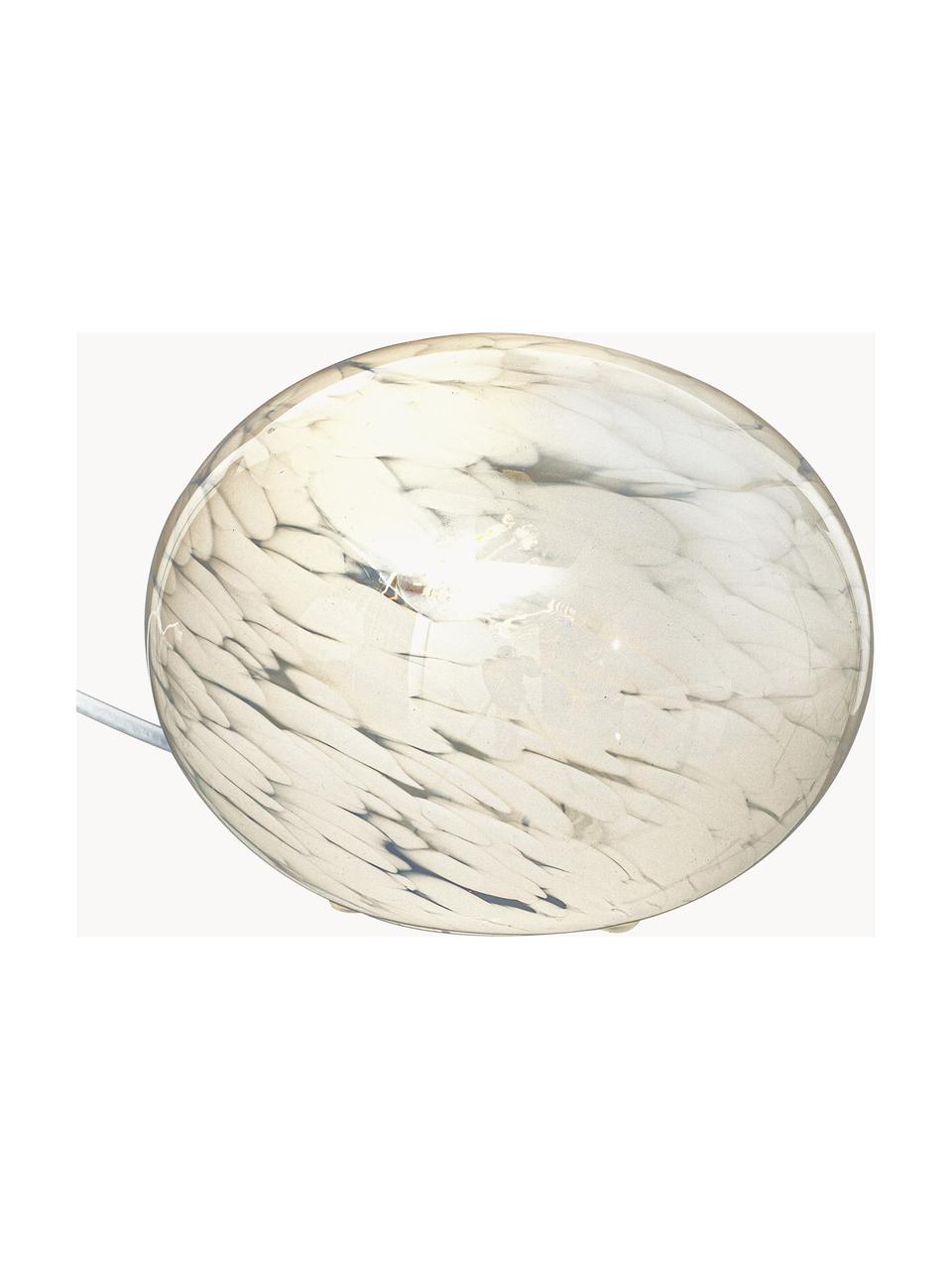 Kleine tafellamp Globus, verschillende formaten, Lampenkap: glas, Wit, gespikkeld, Ø 13 x H 10 cm